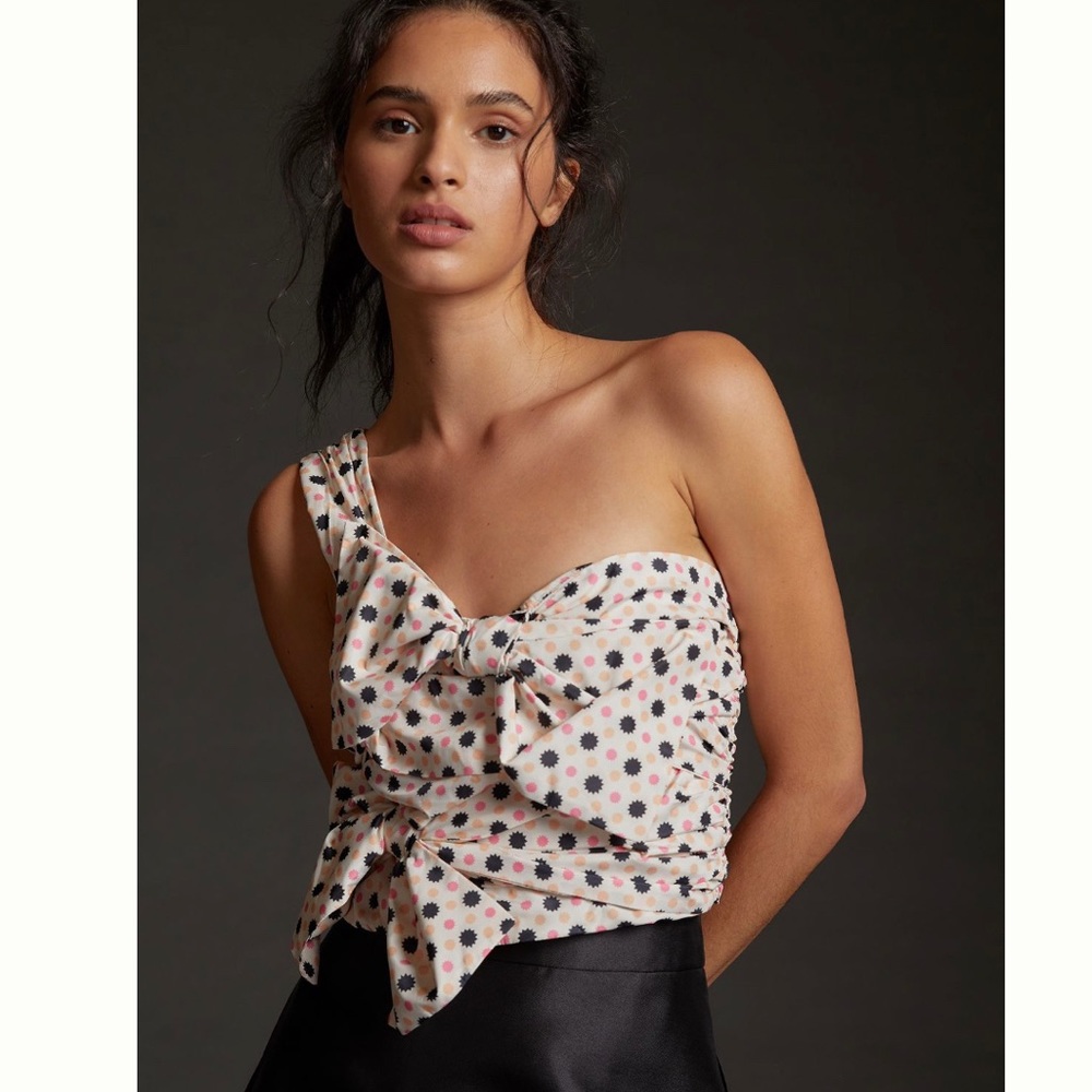 Maeve Bow Tie One Shoulder Tank Anthropologie